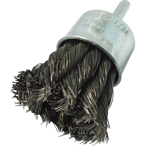 Knotted Wire End Brushes, 1" Dia., 0.014" Wire Dia., 1/4" Shank Fastek