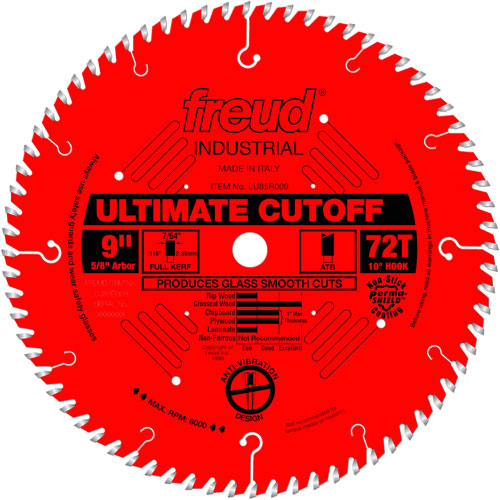 TCS Industrial Saw Blade - Crosscut & Finishing, 9", 72 Teeth, Wood Use Fastek