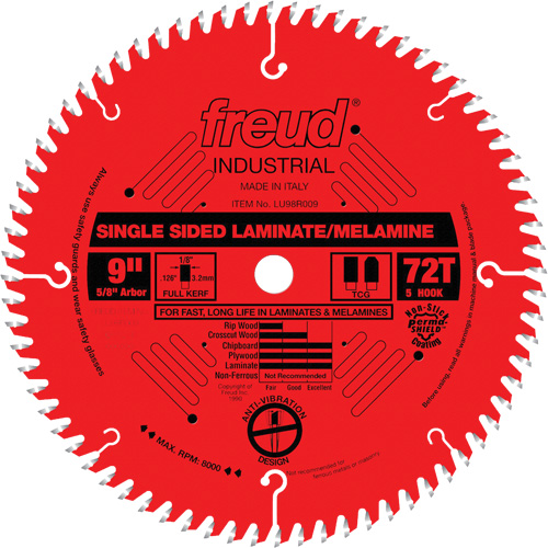 TCS Industrial Saw Blade - Chipboard, 9", 72 Teeth, Laminate Use Fastek