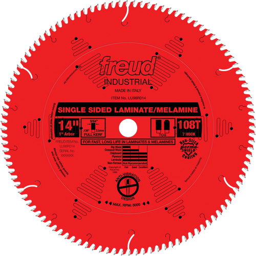 TCS Industrial Saw Blade - Chipboard, 14", 108 Teeth, Laminate Use Fastek