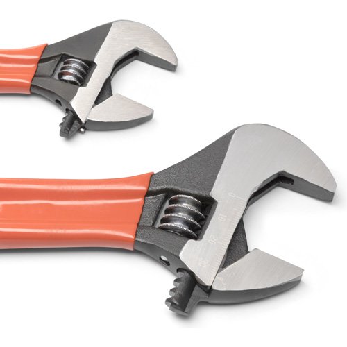 Jeu de cl&eacute;s &agrave; oxyde noir avec poign&eacute;es coussin&eacute;es, Ajustable, 2 morceaux, Imp&eacute;rial et m&eacute;trique Fastek