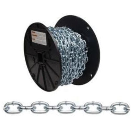 Straight Link Machine Chain, Low Carbon Steel, #4 x 100' (30.4 m) L, 215 lbs. (0.1075 tons) Load Capacity Fastek