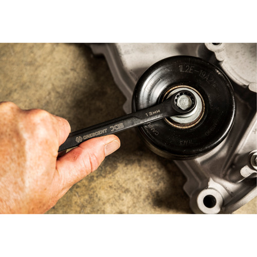 X6 Black Oxide Spline Ratcheting Wrench Set, Combination/Open-Ended, 7 Pieces, Metric Fastek