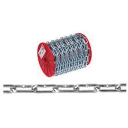 Straight Link Coil Chain, Low Carbon Steel, 2/0 x 120' (36.6 m) L, 520 lbs. (0.26 tons) Load Capacity Fastek