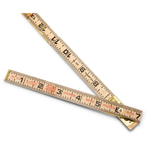 Red End&reg; Oversized Brick Mason Rule, 6' L, Wood, 1/16" Graduations Fastek