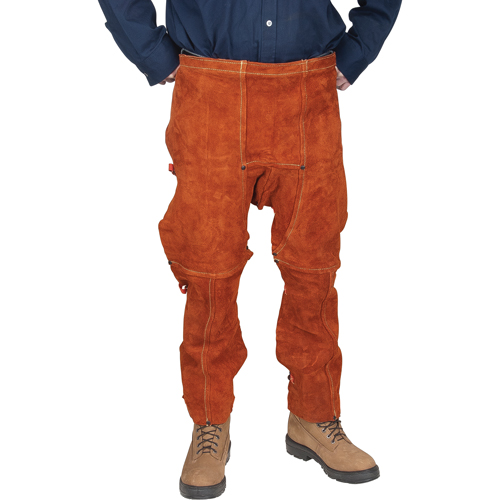 Leather Split Leg Apron & Chaps, 40" L, Lava Brown Fastek