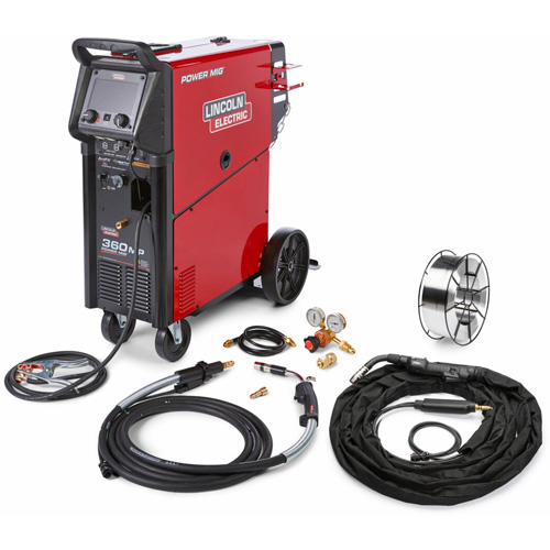 Machine &agrave; souder &agrave; g&acirc;chette avant pour aluminium One-Pak POWER MIG 360MP pour remorque et fabrication g&eacute;n&eacute;rale, 208 V/230 V/460 V/575 V, 1 Ph, 50/60 Hz Fastek