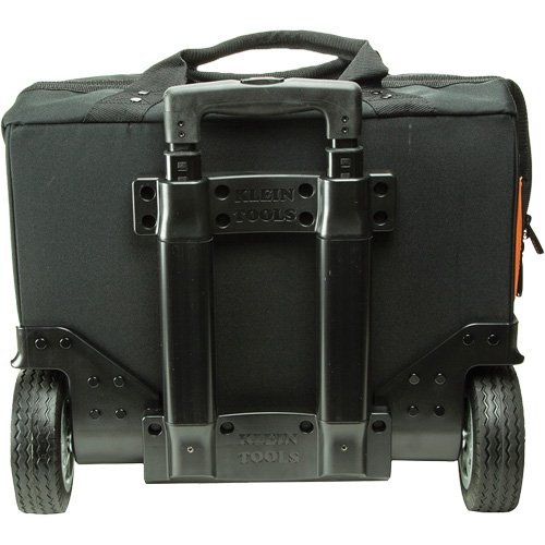Tradesman Pro Rolling Tool Bag, Ballistic Polyester, 24 Pockets, Black/Orange Fastek