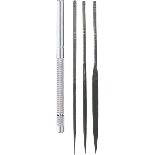 Needle File Set with Handle, 4 Pcs Fastek