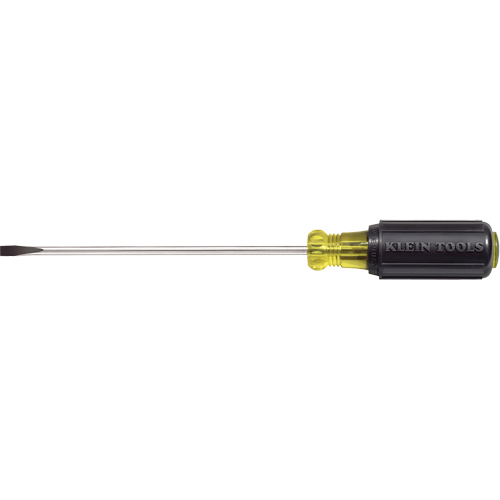Slot Cabinet Tip Screwdriver, 3/16" Tip, Round, 9-3/4" L, Cushion Grip Handle Fastek