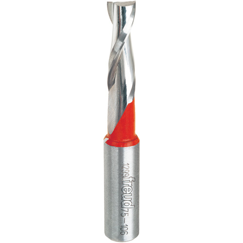 Up Spiral Router Bit, 3/8" Dia., 1-1/4" Carbide Height, 3" L, 1/2" Shank Fastek