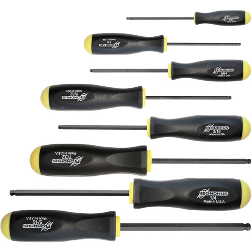 Ball Driver Screwdriver Sets - SAE, 8 Pcs. Fastek