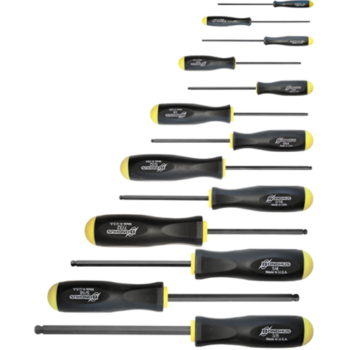 Ball Driver Screwdriver Sets - SAE, 13 Pcs. Fastek