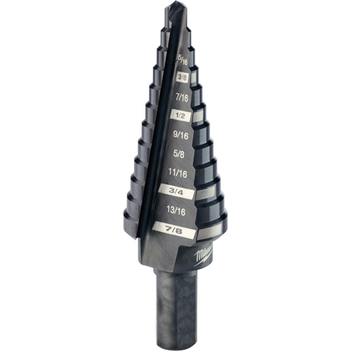 #4 Step Drill Bit, 3/16" - 7/8" , 1/16" Increments, High Speed Steel Fastek