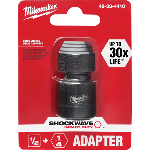Shockwave Impact Driver Square to Hex Socket Adapter, Impact, 1/4" Drive, 1/2" Socket, 1.875" L Fastek