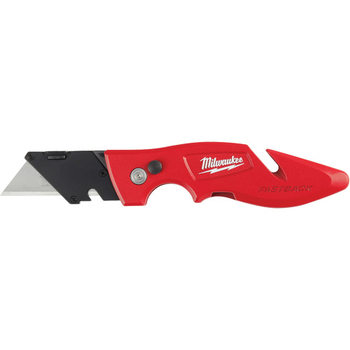 Fastback Flip Utility Knife, 2" Blade, Carbon Steel Blade, Metal Handle Fastek
