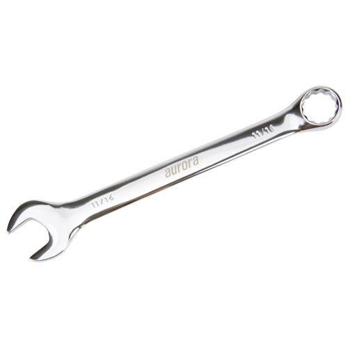 Combination Wrench, 12 Point, 11/16", Chrome Finish Fastek