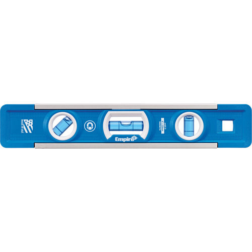True Blue&reg; Torpedo Level, 9" L, Aluminum, 3 Vials, Magnetic Fastek