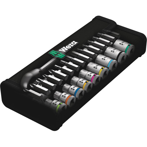 Zyklop Metric Metal Ratchet Set, 28 Pcs, 1/4" Drive Size Fastek