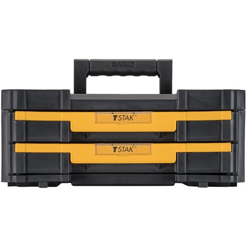 TSTAK&reg; IV Tool Box with Double Shallow Drawers, 16-1/4" x 12-1/4" x 6-3/8", Black Fastek