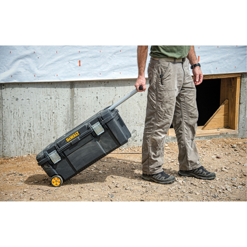 Tool Box on Wheels, 12-1/2" W x 28-1/2" D x 12" H, Black Fastek