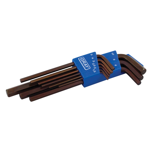 Extra Long Arm Hex Key Set, 9 Pcs., Metric Fastek