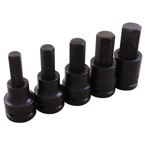 Impact Socket Set, Hex, 3/4" Drive, 5 Pcs Fastek
