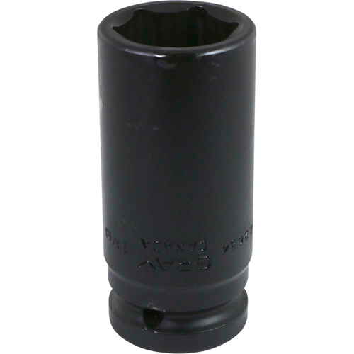Socket, Impact, 9/16", 3/4" Drive, 6 Points, Deep Fastek