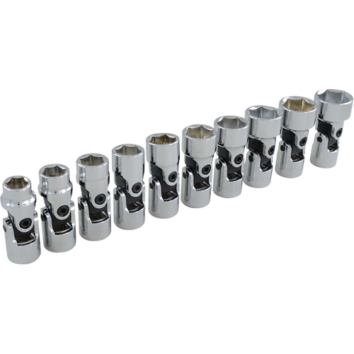Universal Joint Socket Set, 10 Pcs, 3/8" Drive Size Fastek