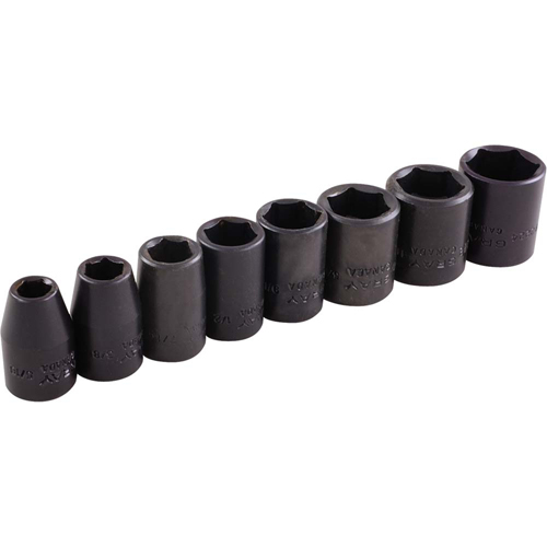 Socket Set, 8 Pcs, Impact, 3/8" Drive Size Fastek