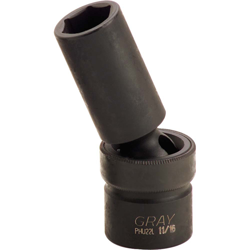 Universal Joint Socket, Impact, 3/8", 1/2" Drive, 6 Points Fastek