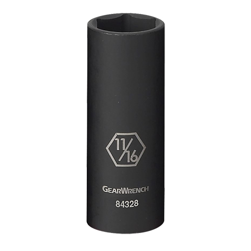 Socket, Impact, 1/2", 3/8" Drive, 6 Points, Deep Fastek