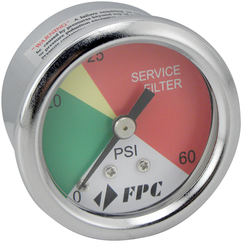 PG1326 Transmission Filter Pressure Gauge, 2" , 0 - 60 psi, Back Mount, Analogue Fastek