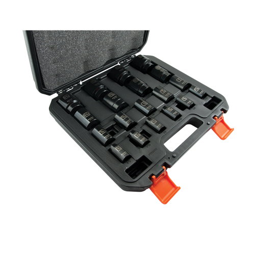 Jeu de douilles SAE, 19 Mcx, Chocs, Prise de 1/2" Fastek