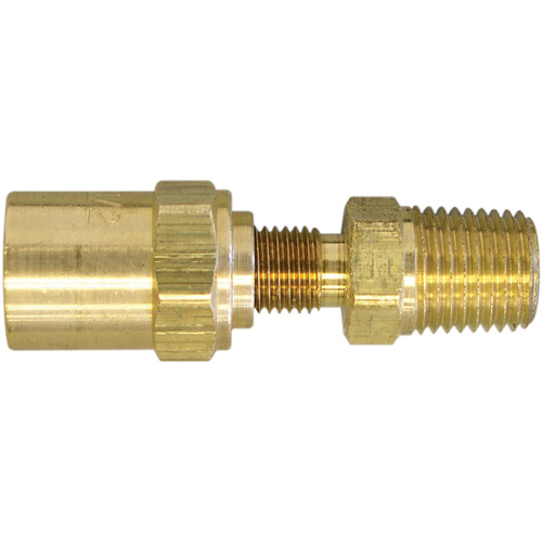 1/4" NPT Reusable Hose Fitting, 5/8" Dia., Brass Fastek