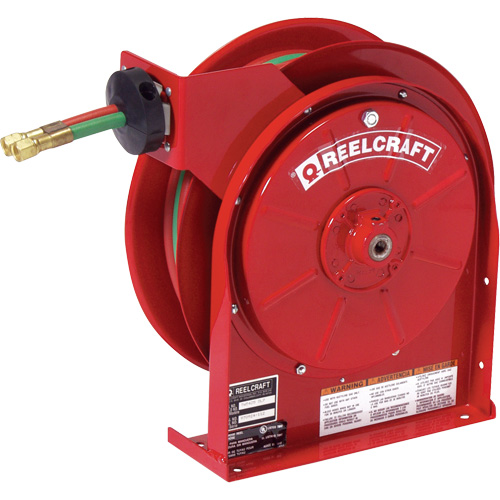 Spring Retractable Welding Hose Reel, Welding Gases, 1/4" x 25', Dual Hose, 200 psi Fastek