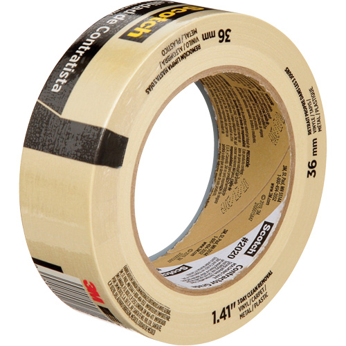 Scotch&reg; Contractor Grade Masking Tape 2020, 36 mm (1-1/2") x 55 m (180'), Beige Fastek