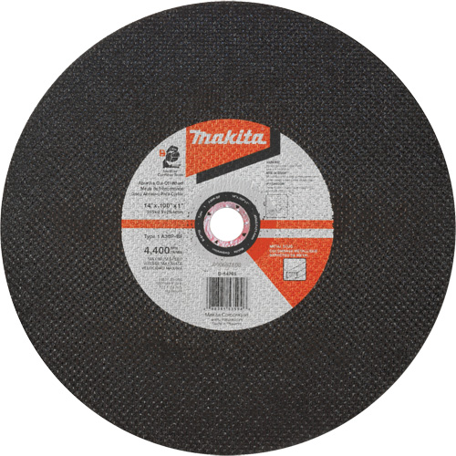Abrasive Cut-Off Wheel, 14" x 3/32", 1" Arbor, Type 1, Aluminum Oxide, 4400 RPM Fastek