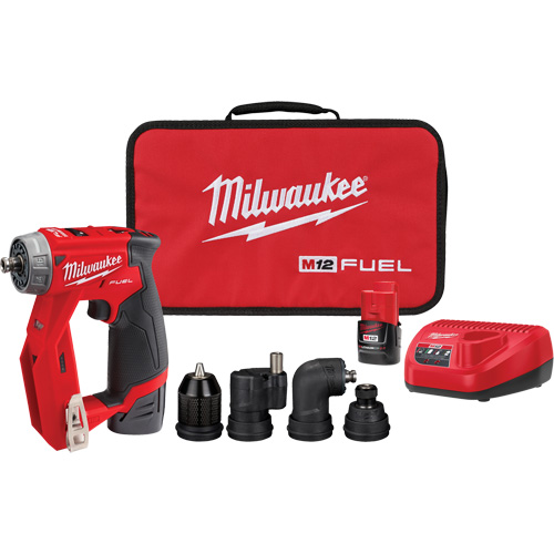Ensemble de perceuse d'installation M12 Fuel, Lithium-ion, 12 V, Mandrin 1/4"/3/8", Couple 300 lb-po Fastek