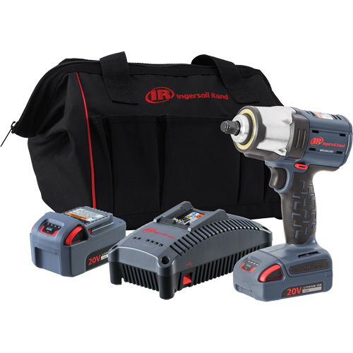 IQv20 Compact Cordless Impact Wrench Kit, 20 V, 1/2" Socket Fastek