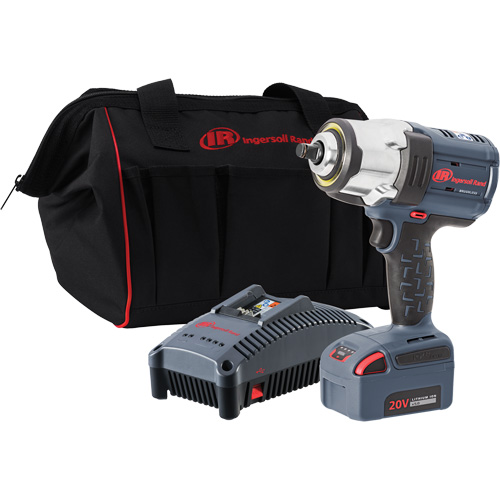IQv20 High Torque Cordless Impact Wrench Kit, 20 V, 1/2" Socket Fastek