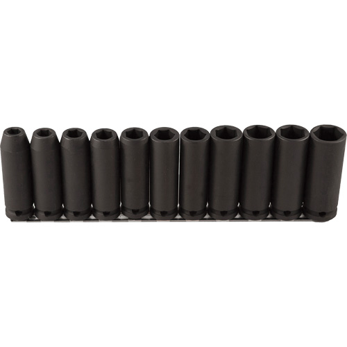 Long Socket Set, 11 Pcs, Impact, 1/2" Drive Size, Deep Fastek