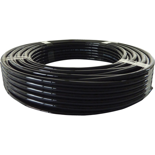 Longlife Pneumatic Tubing, Air, 0.375" OD x 100' L, Nylon/Polyurethane, Black, 232 PSI at 20°C Fastek