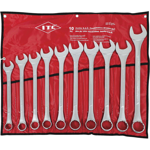 ICWJ-10S Jumbo Wrench Set, Combination, 10 Pieces, Imperial Fastek
