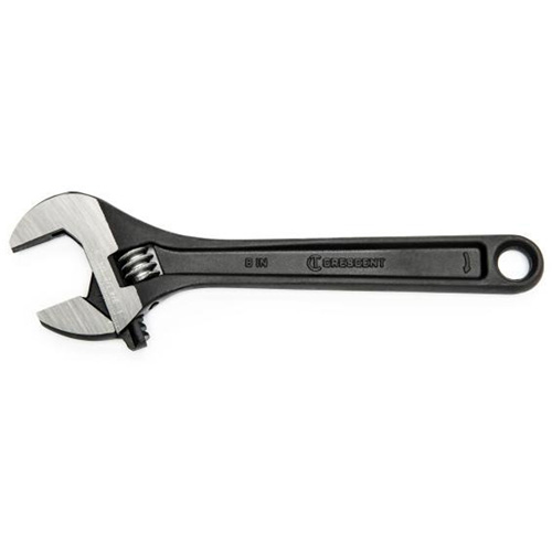 Adjustable Wrench, 8" L, 1-1/8" Max Width, Black Oxide Fastek