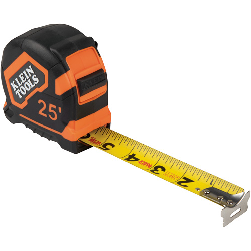 Tape Measure with Belt Clip, 25', 1/16" Graduations Fastek