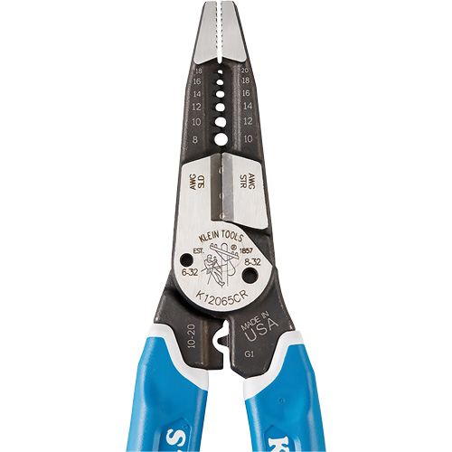 Klein-Kurve&reg; Heavy-Duty Wire Stripper, Cutter & Crimper Multi-Tool, 8-1/4" L, 8 - 20 AWG Fastek