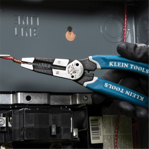 Klein-Kurve&reg; Heavy-Duty Wire Stripper, Cutter & Crimper Multi-Tool, 8-1/4" L, 8 - 20 AWG Fastek