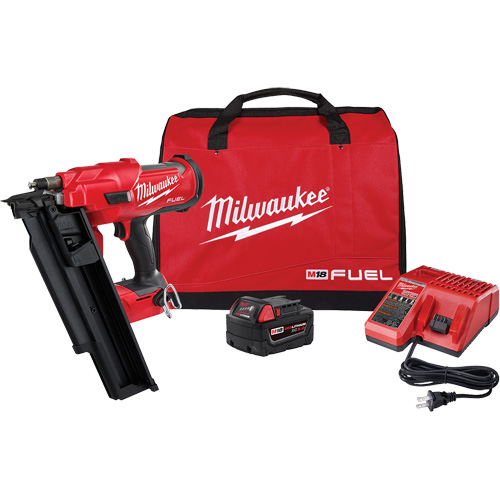 M18 Fuel 21 Degree Nailer Kit, 18 V, Lithium-Ion Fastek