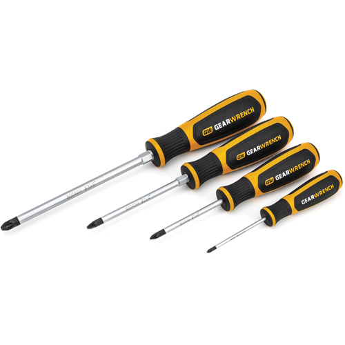 Pozidriv&reg; Dual Material Screwdriver Set, 4 Pcs. Fastek